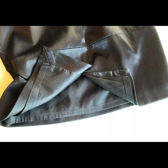 WHBM 10 Black Satin Sleeveless Layered Cocktail Dress - Picture 7 of 9